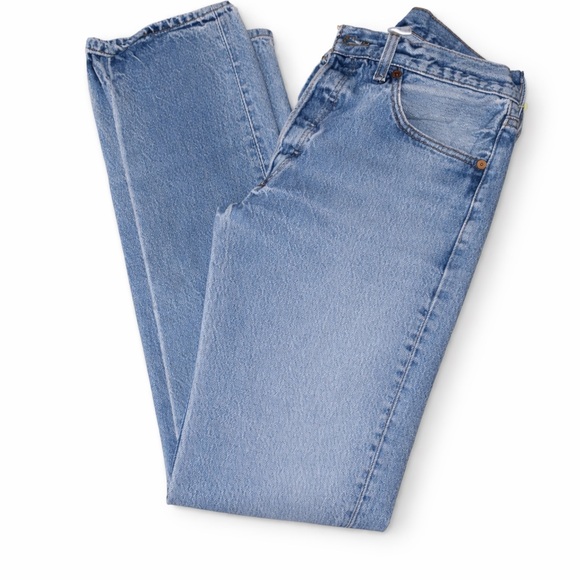 Women's LEVIES Light Blue Straight Jeans l - Picture 2 of 4